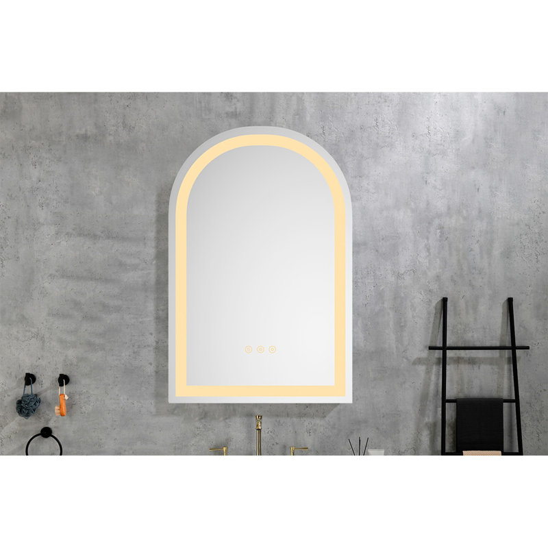Miroir de salle de bain mural à DEL avec luminosité élevée et fonction anti-buée séparément, 38 po x 26 po