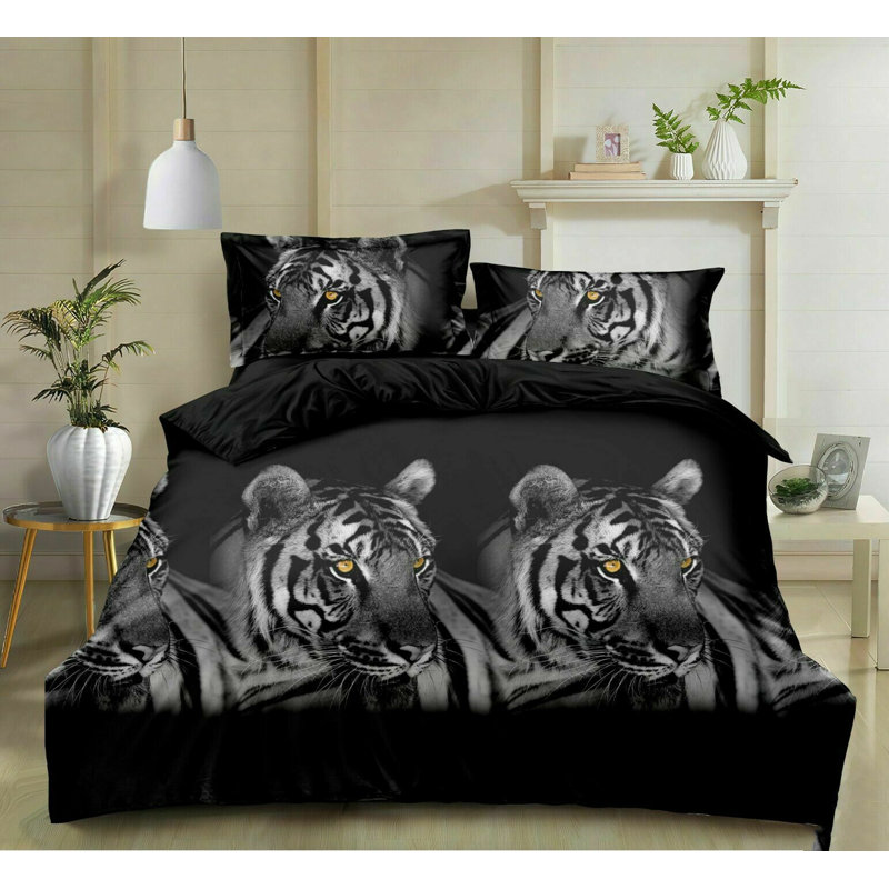 Polyester Animal Print Duvet Cover Set with Pillowcases Included, Kingsize - 2 Standard Pillowcases