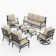 Akadian 9 - Person Patio Conversation Set with 2 Swivel Lounge Chairs