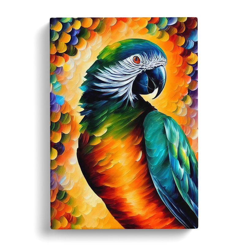 CAN-V0523-1751X Parrot Painted Vol.1 - Wrapped Canvas Print, 50cm H x 35cm W