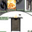 Foyer de table carré en acier de 28 pouces avec cadre enveloppé 50000, combustion continue, pour le jardin et la cour propane, idéal pour l'extérieur