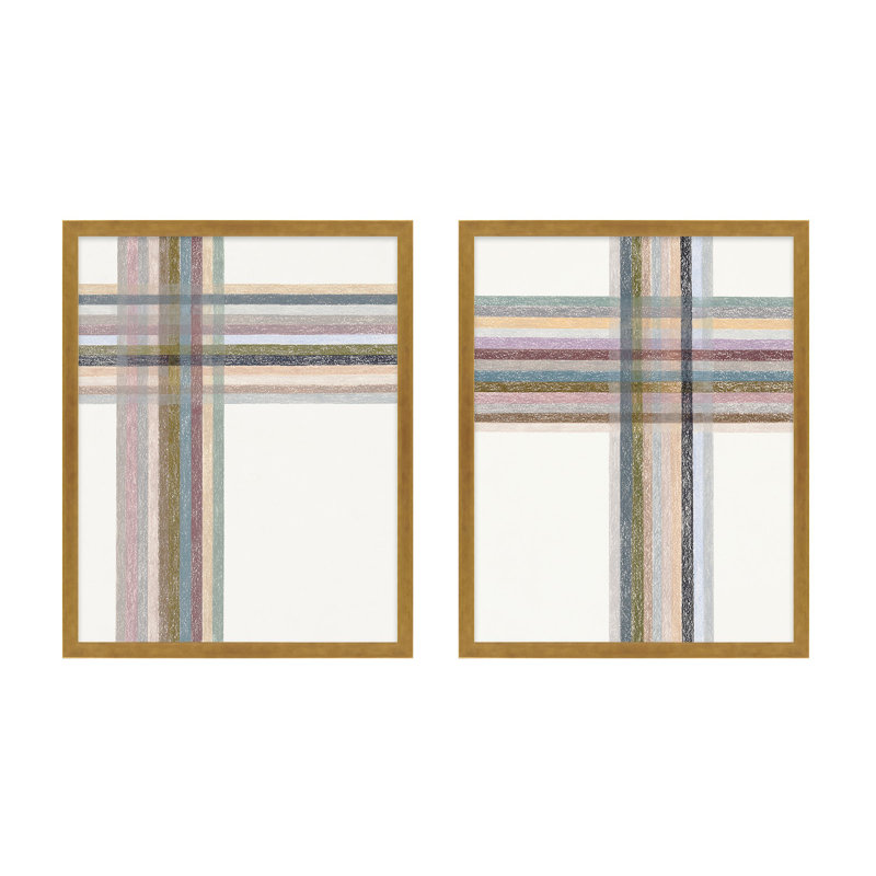 Lagos "Intersections Vertical" Print, 16" W x 20" H, Gold  Framed