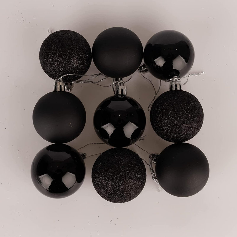 5cm Polyvinyl Chloride (PVC) Ball Ornament, Black