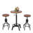 Polett 2 - Person Pine Solid Wood Top Pedestal Dining Set