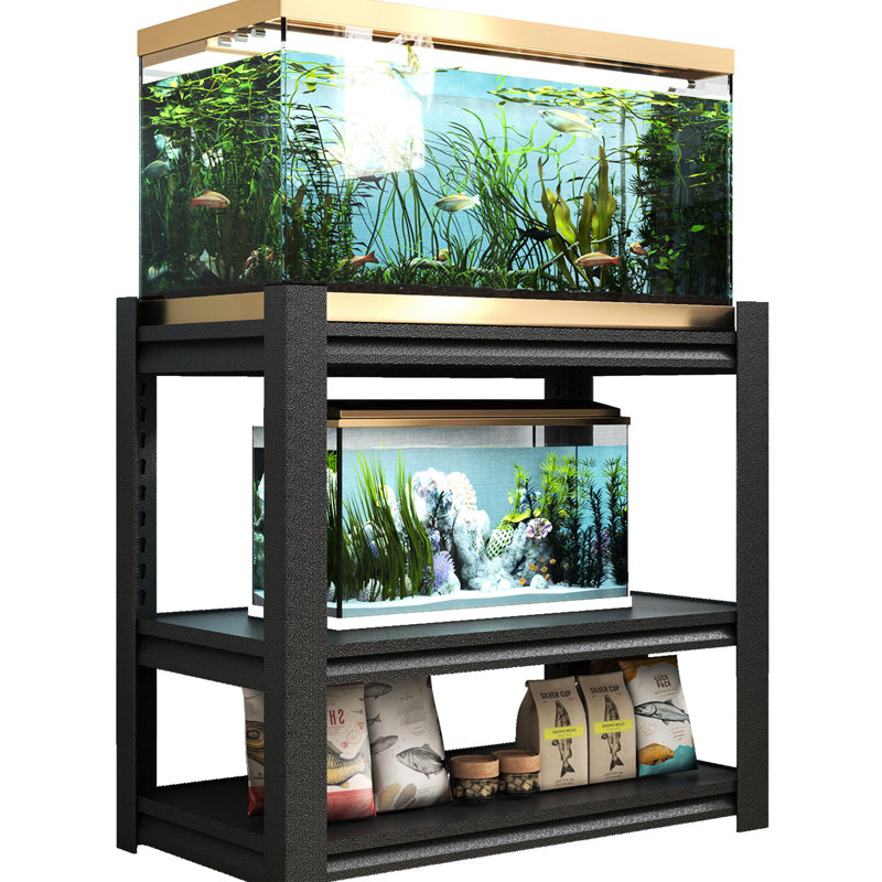 20 - 30 Gallon Metal Aquarium Stand, 34"w X 18"d 31.08"h, High Capacity, Easy Assembly, For Home Fish Tank Waterproof And , With Qr Code Instruction