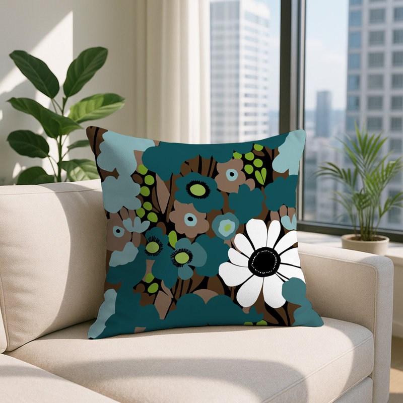 Coussin Maya, Carré 18 po, Émeraude