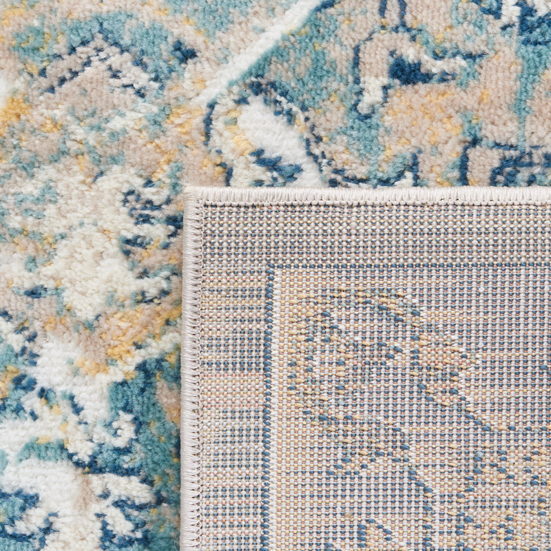 Tapis oriental bleu marine Dewberry, Carré 6 pi 7 po