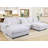 Upholstered 5 Seat U Shaped Sleeper Cloud Couch & Reversible Ottomans-458795440