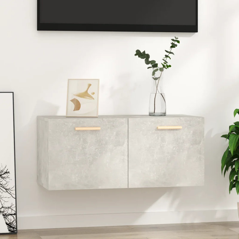 Lyco TV Stand, Concrete Grey, 35cm H x 100cm W x 36.5cm D