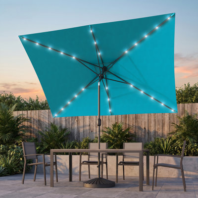 Parasol de marché rectangulaire lumineux 10 pi x 6,5 pi Buono