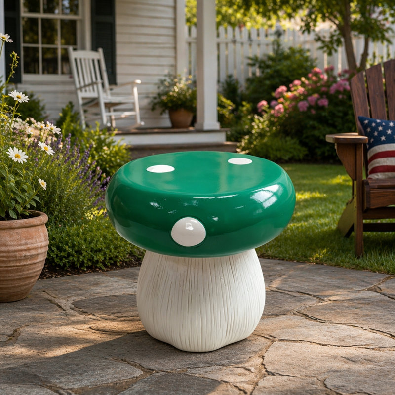 Statue tabouret Mushroom, Vert
