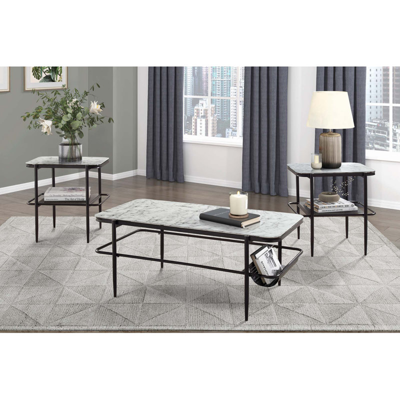 Ensemble de 3 tables d'appoint 3 pièces