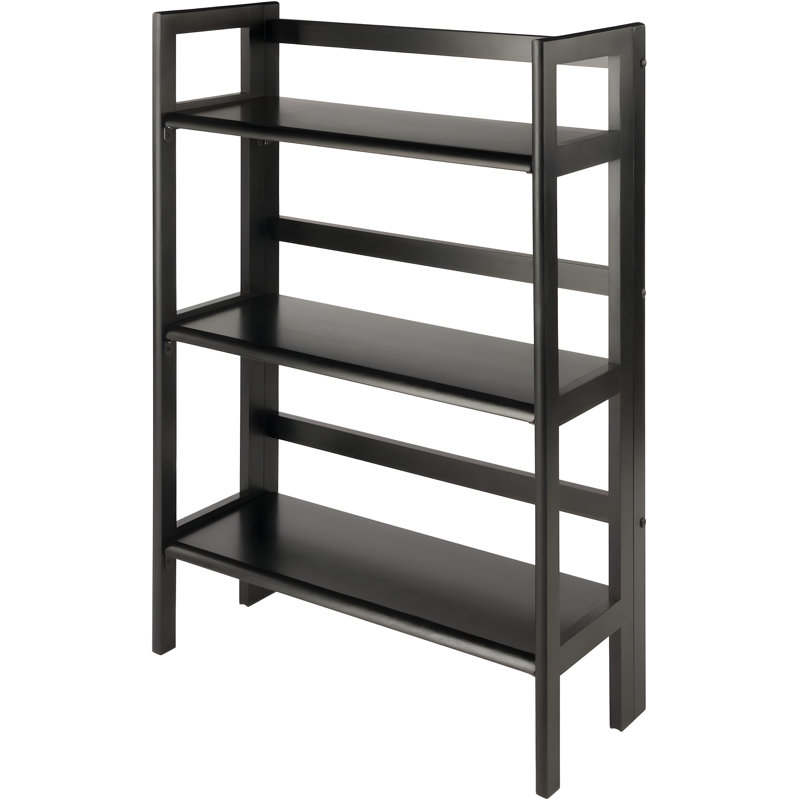 3-Tier Stackable Folding Wood Shelving Unit For Books And Display, Space-Saving Storage Solution