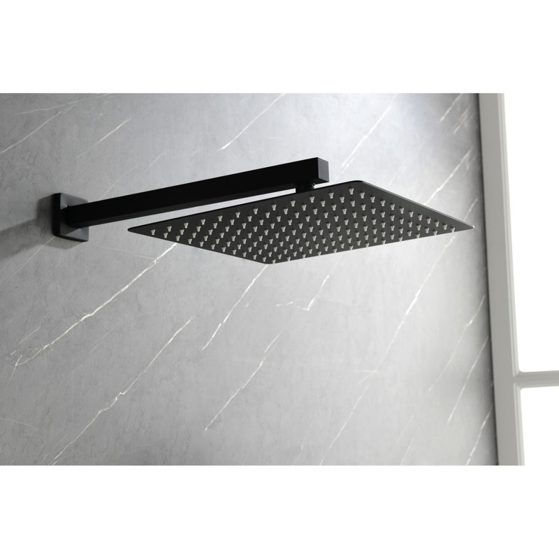 Système de douche noir mat: tête, douche à main, boyau, garniture de valve, poignées à levier, niche - système de durabilité et de résistance à la corrosion à long terme avec des matériaux de qualité supérieure: fabrication