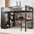 Metal Loft Bed Frame with Built-in Wardrobe, Desk, and Storage Shelves for Bedroom, Space-Saving Design-1575276318-1575276315