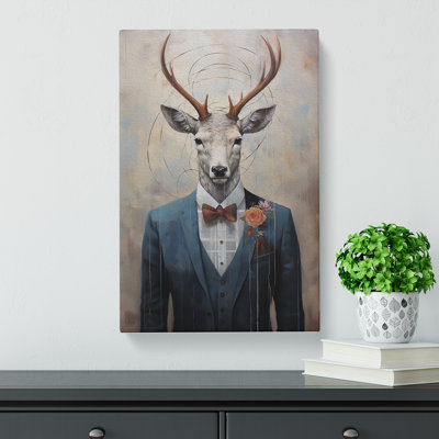 Stag Modern Art - Wrapped Canvas