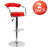 Damian Contemporary Vinyl Adjustable Height Barstool with Arms and Chrome Base-31020383