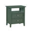 Table de chevet 2 tiroirs Weston Vintage Green-508435939