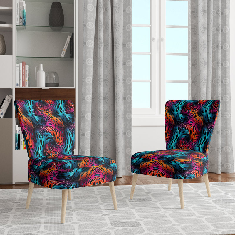 Chaise d'appoint rembourrée moderne et contemporaine Futuristic Striped Fusion I