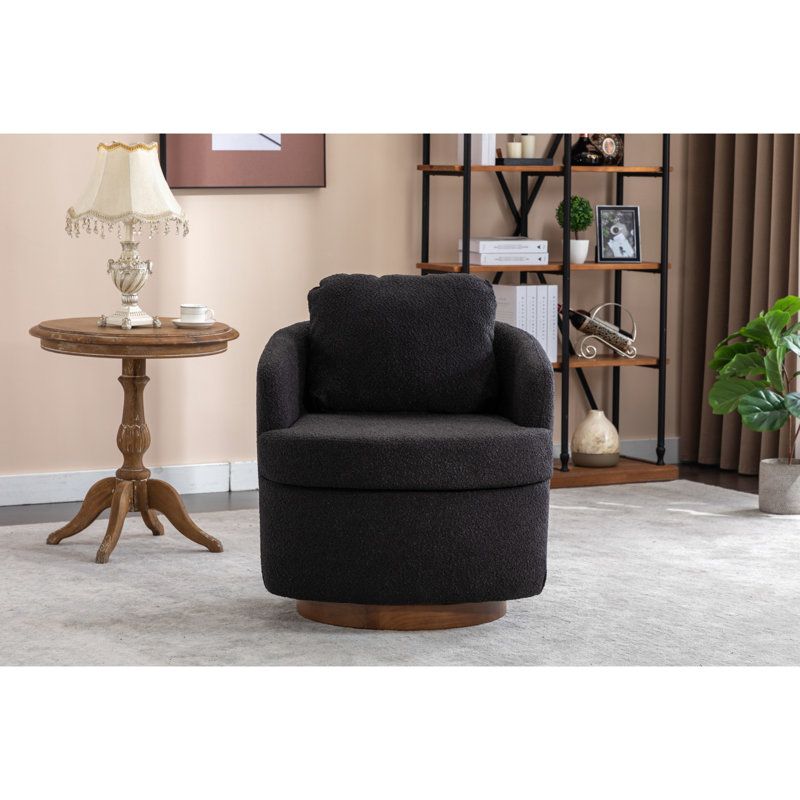 Fauteuil ergonomique pivotant en tissu avec coussin de dossier rembourré en coton pour l'intérieur