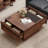 Scarboro Modern TV Stand And Coffee Table Set Of 2, Storage Entertainment Center For Tvs Up To 100 Inch, Square Center Table With Tempered Glass And 4 Storage Drawers For Living Room,Brown