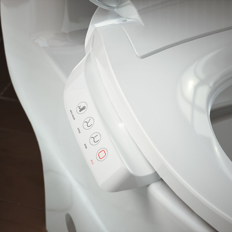 PureWash E545 Elongated Heated Bidet Toilet Seat, Electric Bidets for Existing Toilets, White
