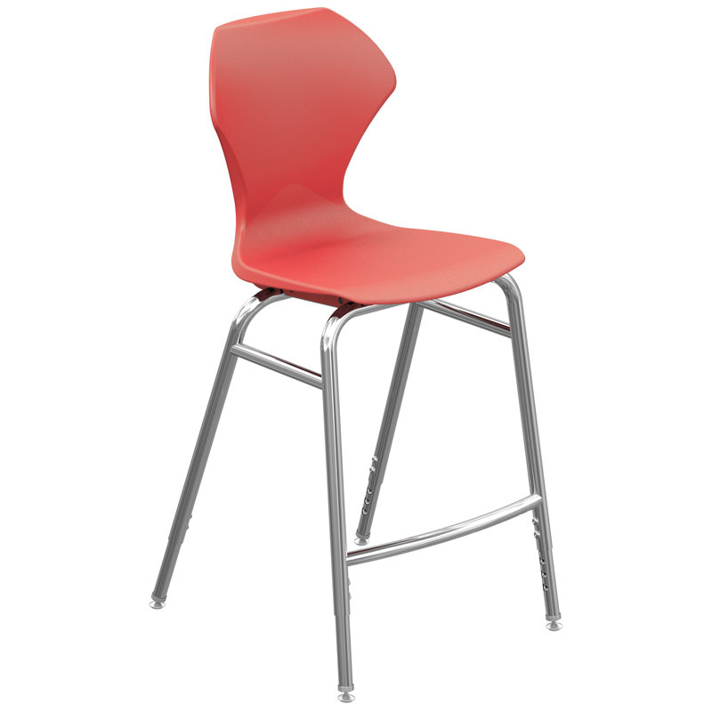 Tabouret de classe Apex Series, Chrome, Rouge