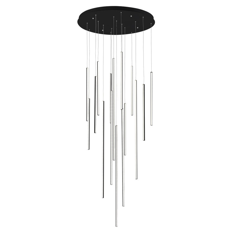 Polished Nickel and Black Aluminum LED Pendant Light