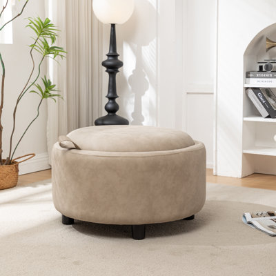Savinien Upholstered Round Storage Ottoman