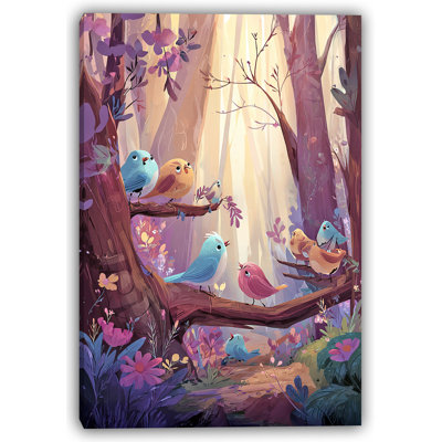 «Sunlit Symphony in the Trees», art mural sur toile tendue