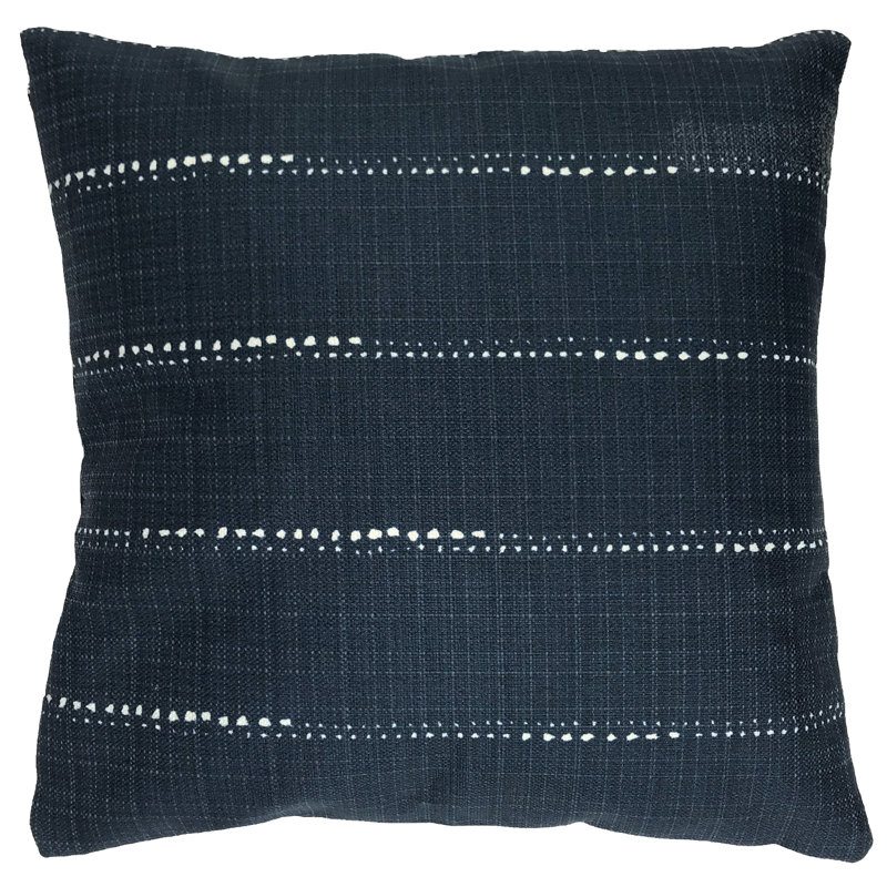 Inline Striped Reversible Throw Pillow, 22" x 22", Navy