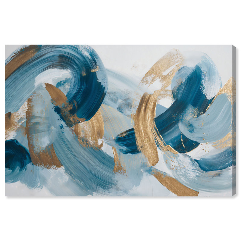 "Blue Tide III", impression sur toile bleue et dorée par Art Remedy, prête à être accrochée, 30 x 20, H 20 po x l 30 po