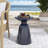 Outdoor Metal End Table -Large-348669486