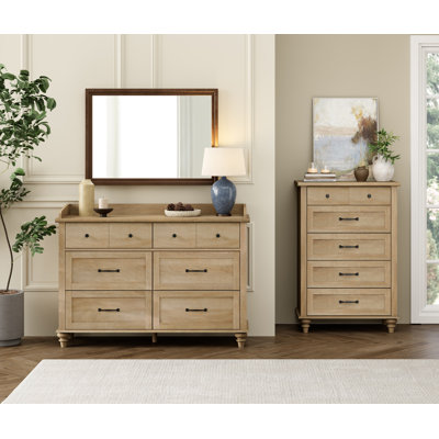 Ensemble de chambre à coucher 2 pièces, une commode à 5 tiroirs et une commode à 6 tiroirs