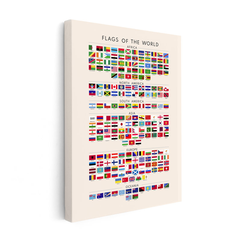 Drapeaux du monde, Unframed, Canvas, 12"H x 16"W