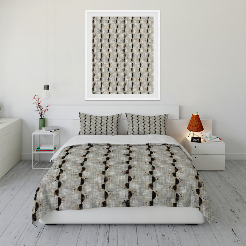 Polyester Twill Striped Duvet Cover, King Duvet Cover + 2 King Pillowcases