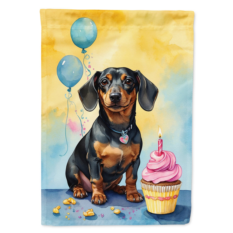 Drapeau de jardin «Happy Birthday», Teckel