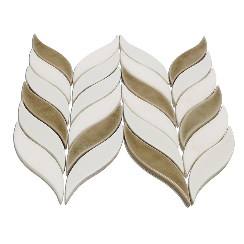 Divine Sprig 2" x 3" Ceramic Mosaic Wall Tile (0.86 Sq. Ft. / Sheet), Sea Wind