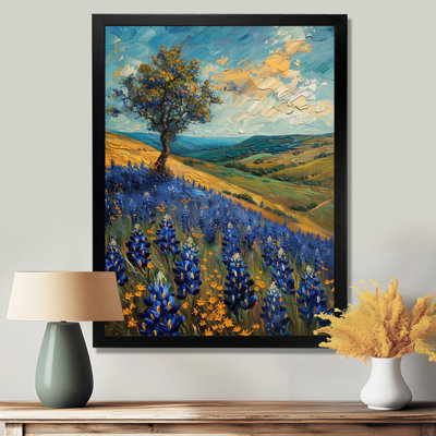 Blue Green Morning Magic Blue Bonnets Fields - Blue Bonnets Wall Art