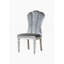 Chaise de salle à manger à sièges cannelés à finition cannelée argentée et gris clair-392015275-392015272