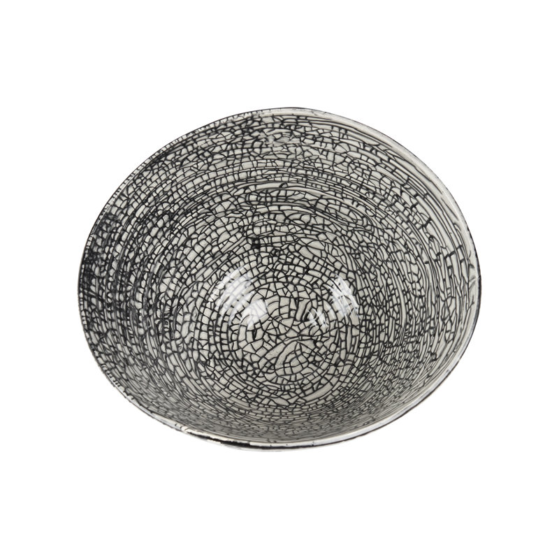Handmade Decorative Bowl, Black/White