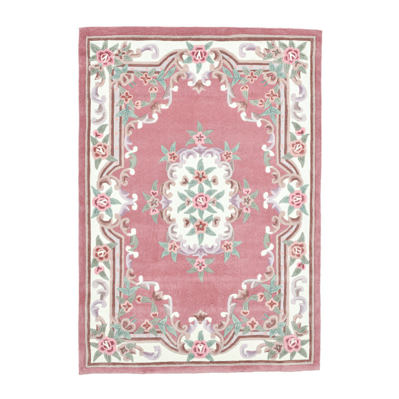 Handmade Costilla Rug In Pink, Rectangular 160 x 230cm
