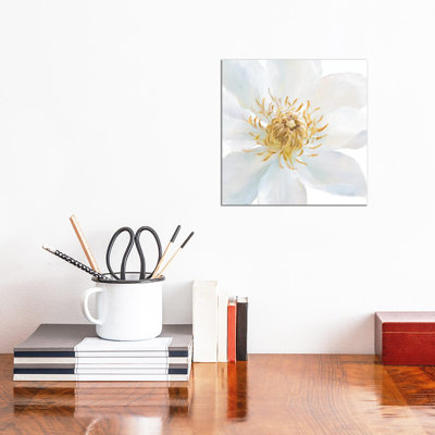 Contemporary Clematis Gray by Danhui Nai - Wrapped Canvas Gallery-Wrapped Canvas Giclée