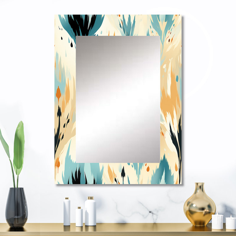 Ikat naturel jaune et bleu Benildas Serenity, 32 po x 24 po
