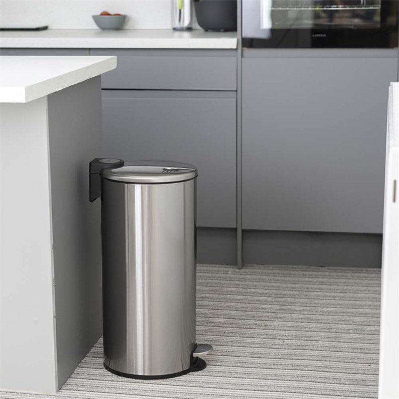 Yeung Steel Step On Kitchen Trash Can, 30