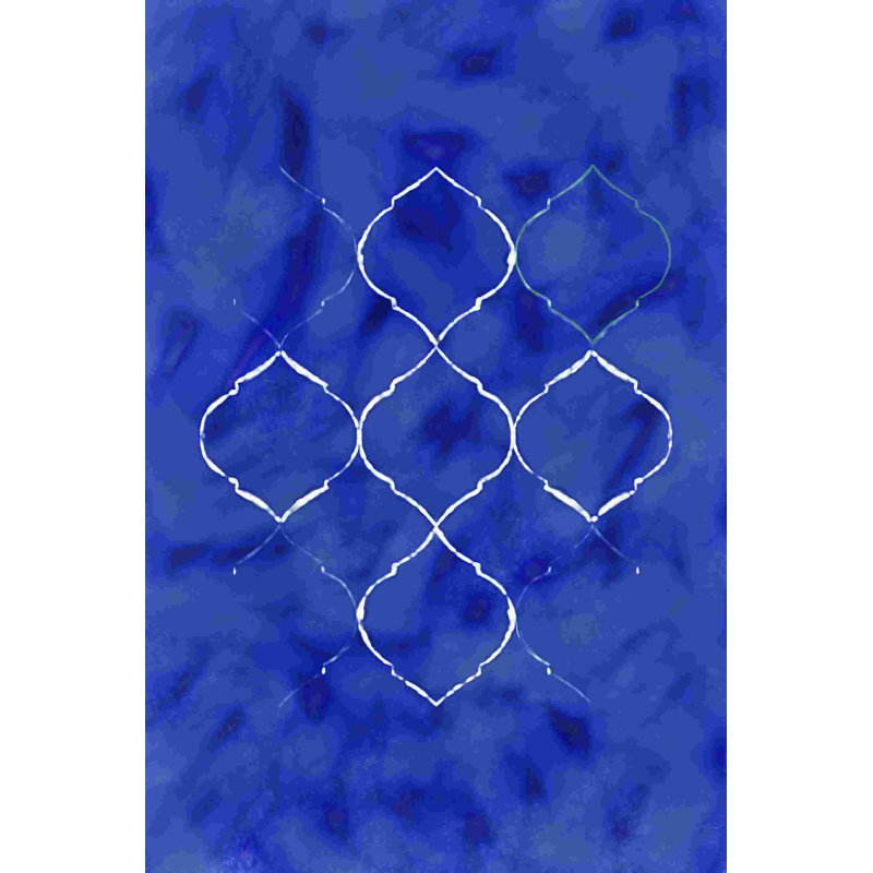 Royal Blue Diamonds - peinture sur toile tendue, H 18 po x l 12 po