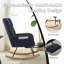 Ensemble fauteuil berçant à oreilles en tissu Teddy et repose-pieds, fauteuil à bascule d'allaitement avec poche de rangement latérale, mouvement de glissement fluide, base en bois massif sécurisée, fauteuil d'appoint confortable pour le salon-2014648244