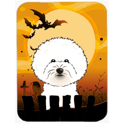 Eila Bichon Frise Glass Cutting Board