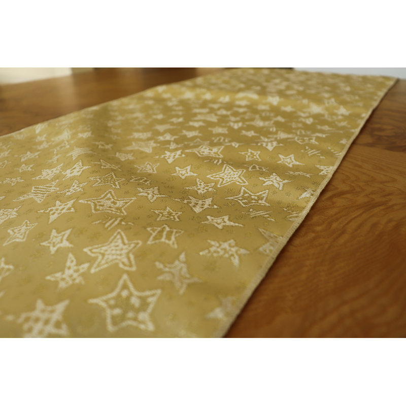 Oretha Geometric Christmas Table Runner, 60" x 12", Gold