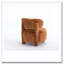 Chaise d'appoint sans accoudoirs en fourrure avec dossier incurvé et pieds en bois massif rembourrés-888474033